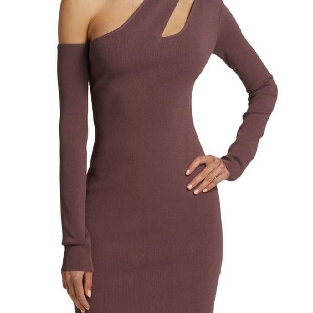 *NANUSHKA - Shani Mauve Cut-out Stretch-knit Mini Dress - Small